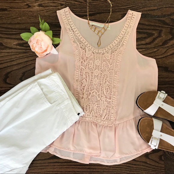 LC Lauren Conrad Tops - Lauren Conrad pink sleeveless top tank Large 🦓